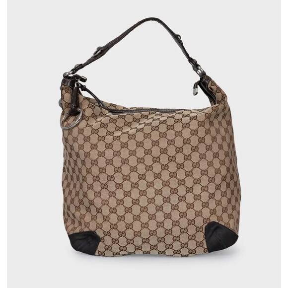 Gucci Monogram Canvas and Leather Hobo Bag - Picture 1 of 7